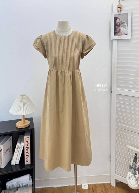Summer Round Neckline Short Sleeves Maxi Dress